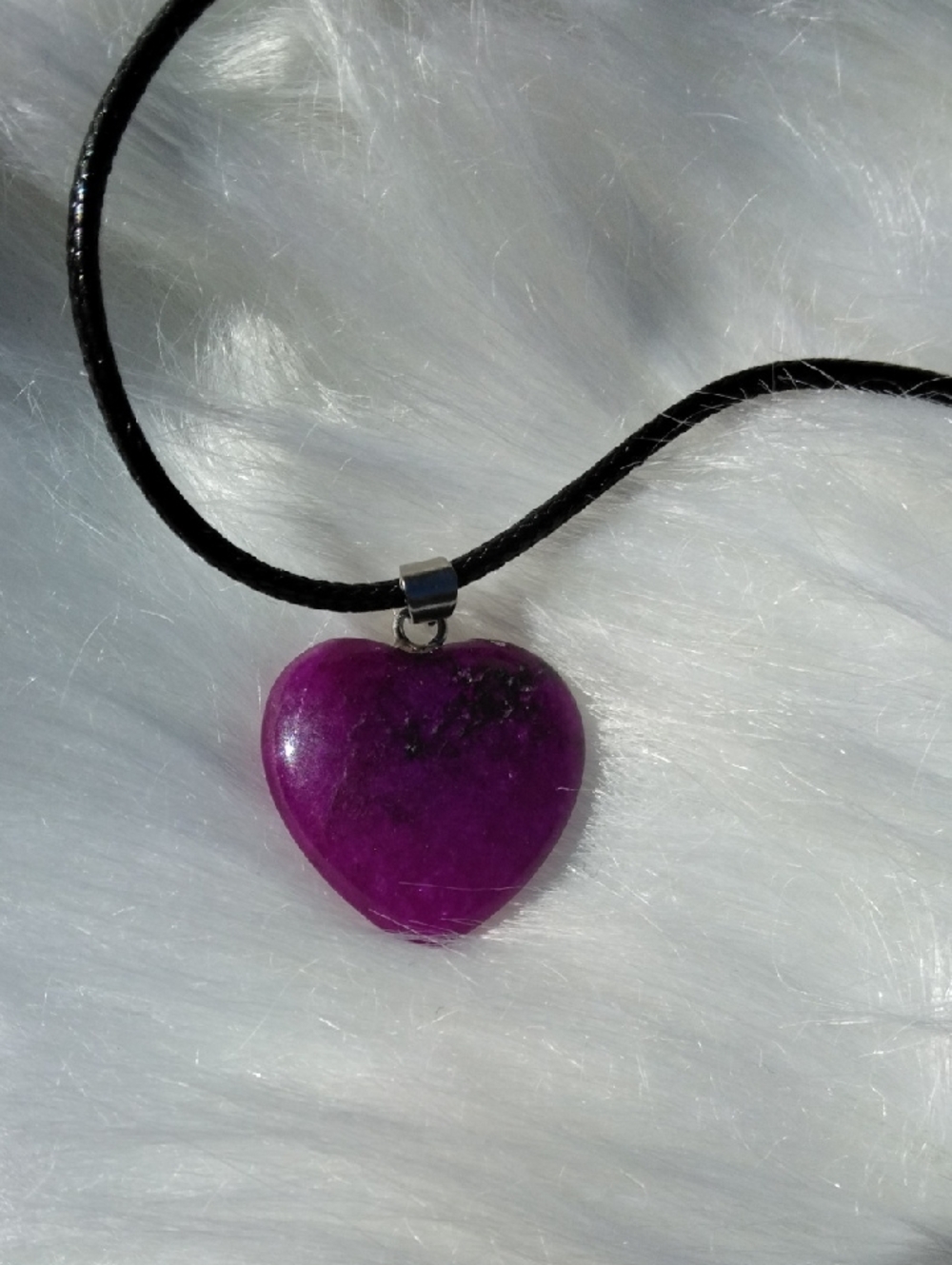 Purple Jade Stone Heart Pendant Necklace - Women's Jewelry